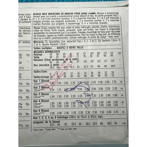 Simplicity Sewing pattern 9857 button down blouse shirt ruffle sleeve size 10-18 - Picture 6 of 6